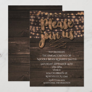 Holzart Rustikales Land Geburtstagsparty Einladung