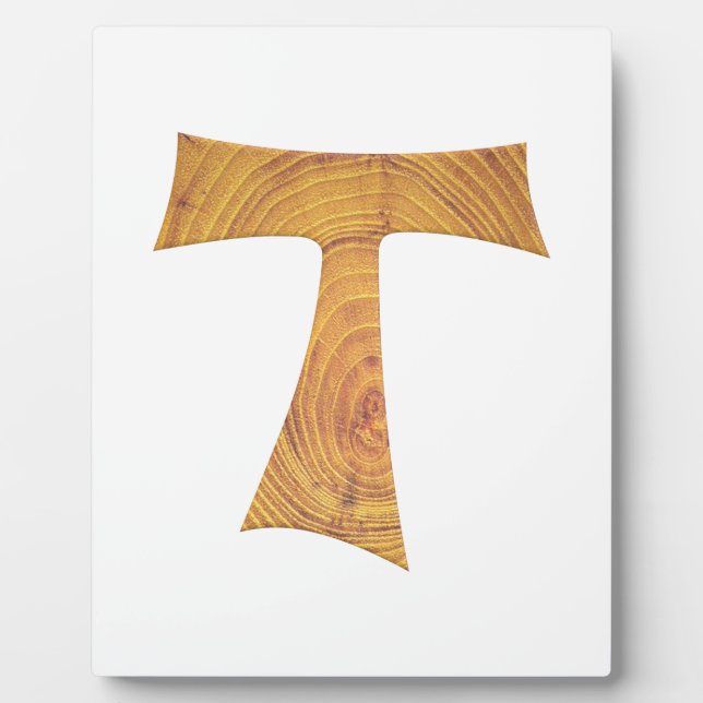 Holzaussehen Franciscan Tau Cross Fotoplatte (Vorderseite)