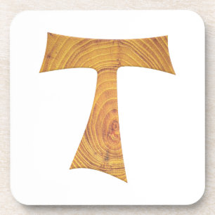 Holzaussehen Franciscan Tau Cross Getränkeuntersetzer