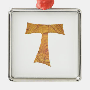 Holzaussehen Franciscan Tau Cross Ornament Aus Metall