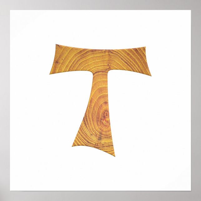 Holzaussehen Franciscan Tau Cross Poster (Vorne)