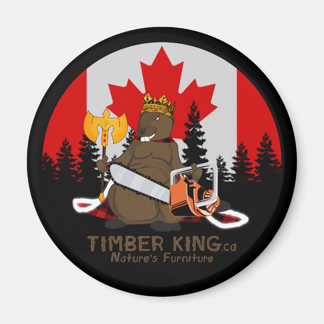 Holzbalken und Steinmöbel Magnet (Vorne)