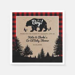 Holzbär Lumberjack Co-Ed Boy Baby Shower Serviette