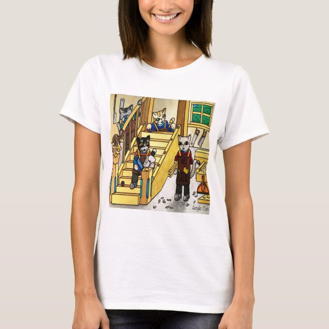 Holzbaukästen Katzenkuchen T-Shirt (Vorderseite)