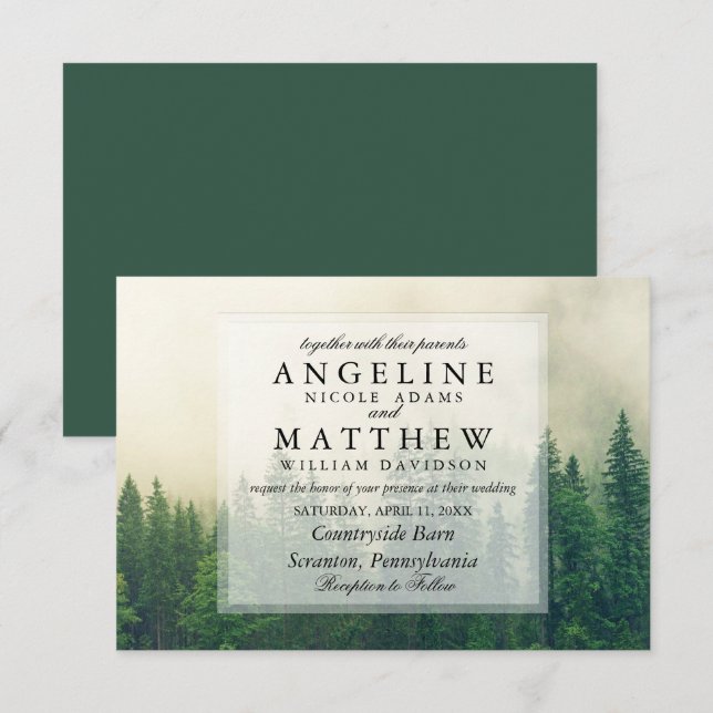 Holzbaumhochzeit Einladung (Vorne/Hinten)