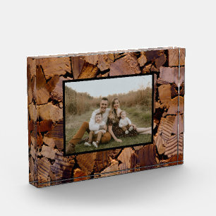 Holzbaumholz rustikales Holzbaumholzmuster Fotoblock