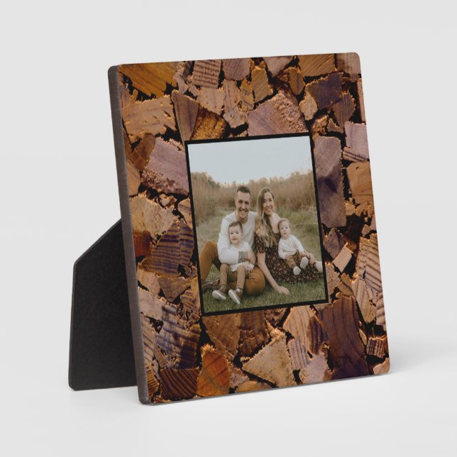 Holzbaumholz rustikales Holzbaumholzmuster Fotoplatte (Vorderseite)