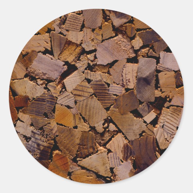 Holzbaumholz rustikales Holzbaumholzmuster Runder Aufkleber (Vorderseite)