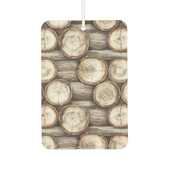 Holzbaumhütte Weihnachten Autolufterfrischer (Vorderseite)