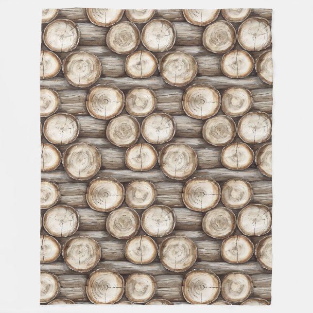 Holzbaumhütte Weihnachten Fleecedecke (Vorderseite)