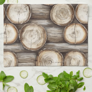 Holzbaumhütte Weihnachten Geschirrtuch