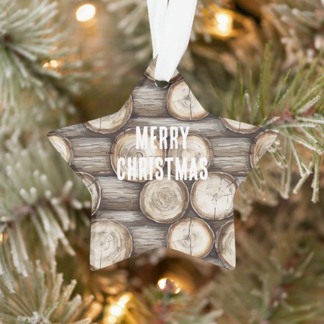 Holzbaumhütte Weihnachten Ornament (Baum)