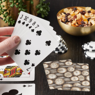Holzbaumhütte Weihnachten Spielkarten