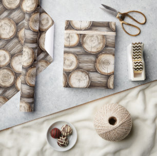Holzbaumkabine Geburtstag Geschenkpapier