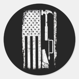 Holzbearbeitungsmaschine für amerikanische Fahne Runder Aufkleber