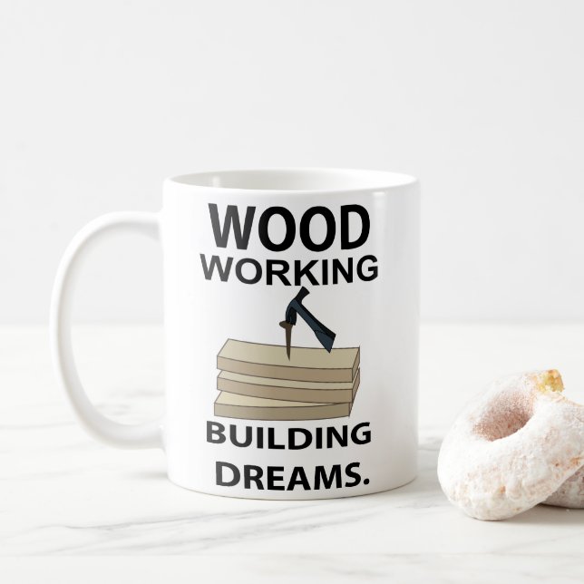 Holzbearbeitungsmaschine Kaffeetasse (Mit Donut)