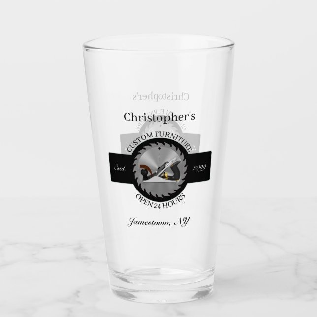 Holzbearbeitungssäge Blade Flugzeug Trinkbehälter  Glas (Vorderseite)