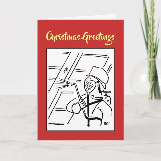 Holzbehandlung Weihnachtskarte Feiertagskarte (Vorderseite)