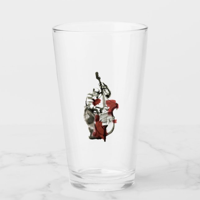 Holzblasspieler Glas (Vorderseite)