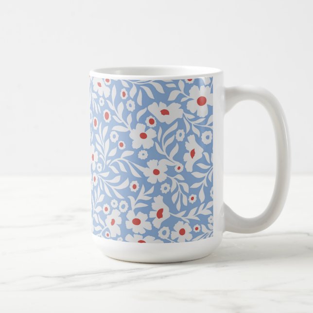 Holzblock-Blumenmuster Kaffeetasse (Rechts)