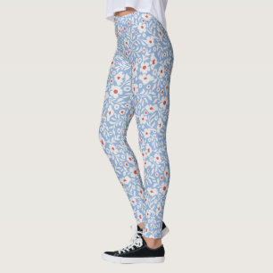 Holzblock-Blumenmuster Leggings