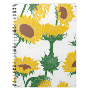 Holzblock Print Sunflower gelb Notizblock