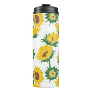 Holzblock Print Sunflower gelb Thermosbecher