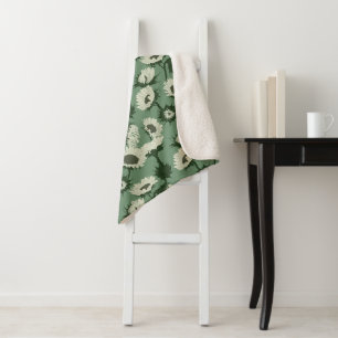 Holzblock Print Sunflower weiß Sherpadecke