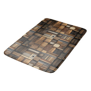 Holzblock-Typografie und Kunstkollektion7 Badematte