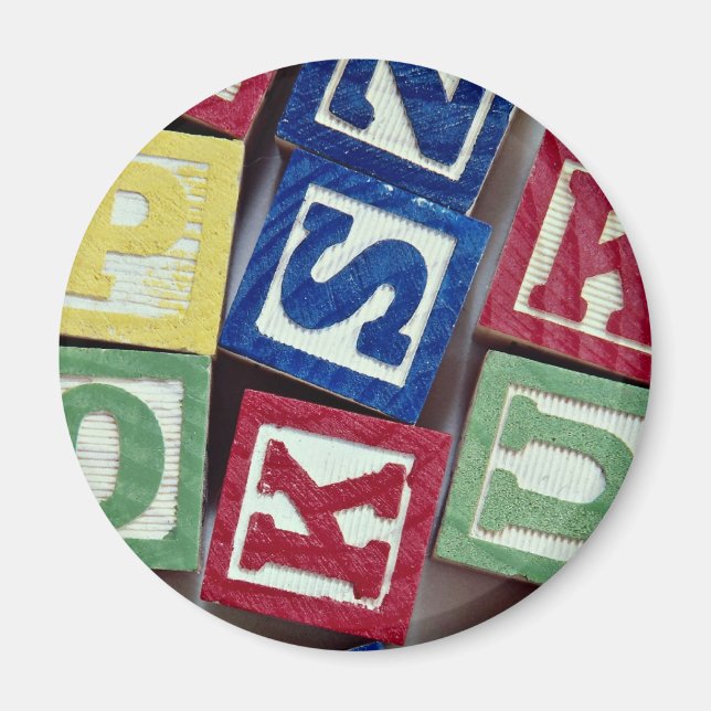 Holzblöcke mit Alphabeten für Kinder Magnet (Vorne)