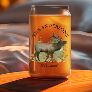 Holzblockhaus Rustikal Elk personalisiert Berghütt Dosenglas