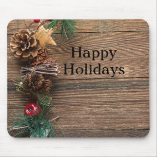 Holzboden mit Kiefernzapfen Mousepad