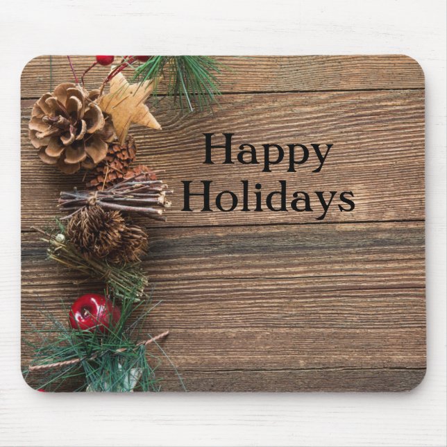 Holzboden mit Kiefernzapfen Mousepad (Vorne)