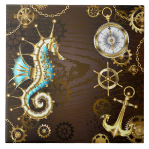 Holzboden mit mechanischem Seepferd Fliese