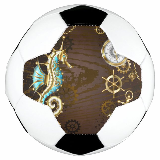 Holzboden mit mechanischem Seepferd Fußball (Vorderseite)