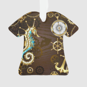 Holzboden mit mechanischem Seepferd Ornament