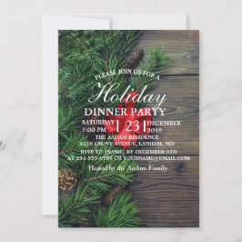 Holzboden mit Weihnachtsthema Einladung