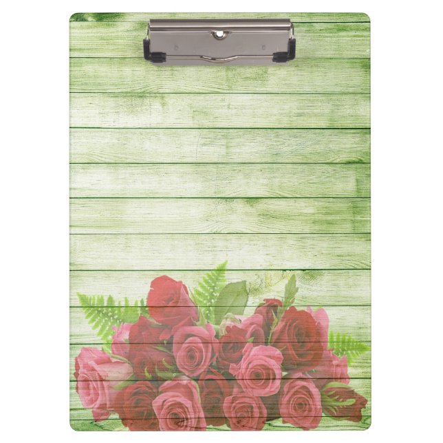 Holzboden Moderne elegante Rose Klemmbrett (Vorderseite)