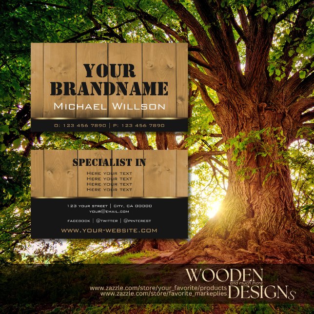 Holzböden Schwarz-Braun-Holzkörner wirken Cool Visitenkarte (Von Creator hochgeladen)