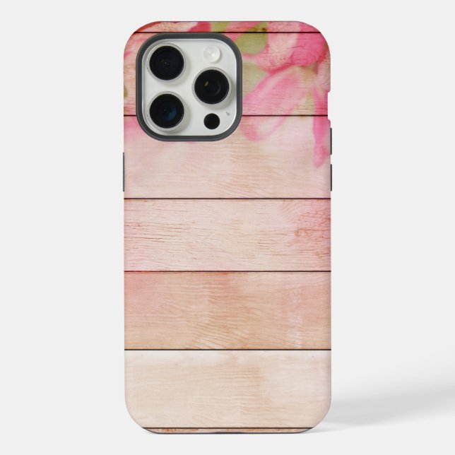 Holzbohlen iPhone 15 Pro Max Hülle (Rückseite)