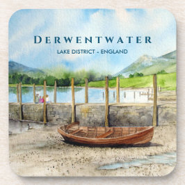 Holzboot am Derwentwater Lake District Cumbria Getränkeuntersetzer