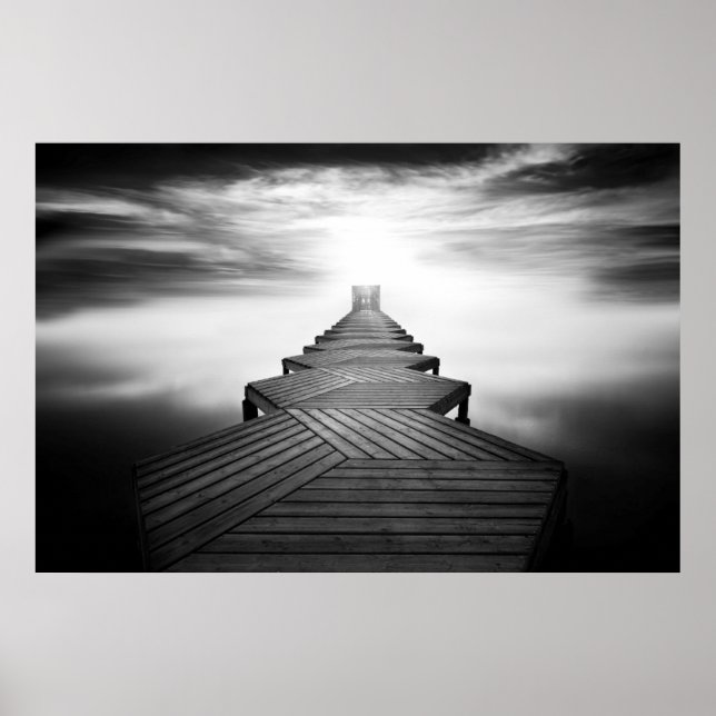 Holzbrücke über das Meer Poster (Vorne)