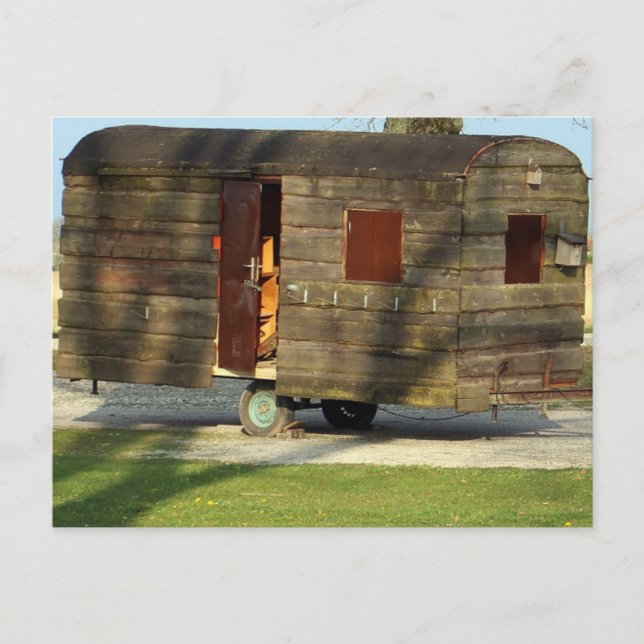 Holzcamper-Anhänger-Postkarten Postkarte (Vorderseite)
