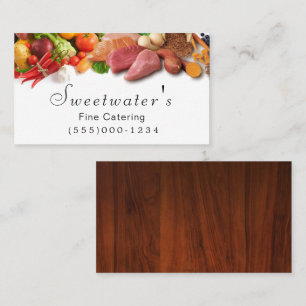 Holzdesign Lebensmittel pflanzliche Koch Catering Visitenkarte