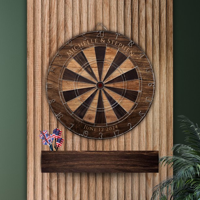 Holzeffekt Dartboard nachdenklich Keepake Geschenk Dartscheibe (Von Creator hochgeladen)