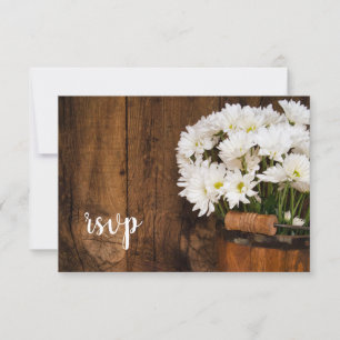 Holzeimer-Säcke-Hochzeit des Landhauses RSVP Karte