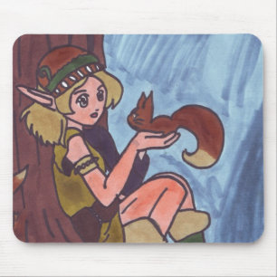 Holzelf mit Eichhörnchen Mousepad