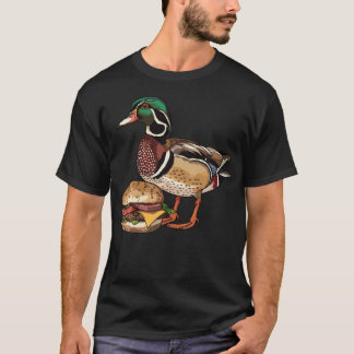 Holzente beim Essen eines Hamburgers T-Shirt
