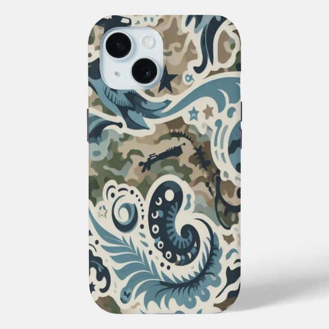 Holzente-Camouflage Klassisches Muster Case-Mate iPhone Hülle (Rückseite)