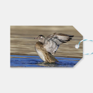 Holzente klopft ihre Flügel Geschenkanhänger